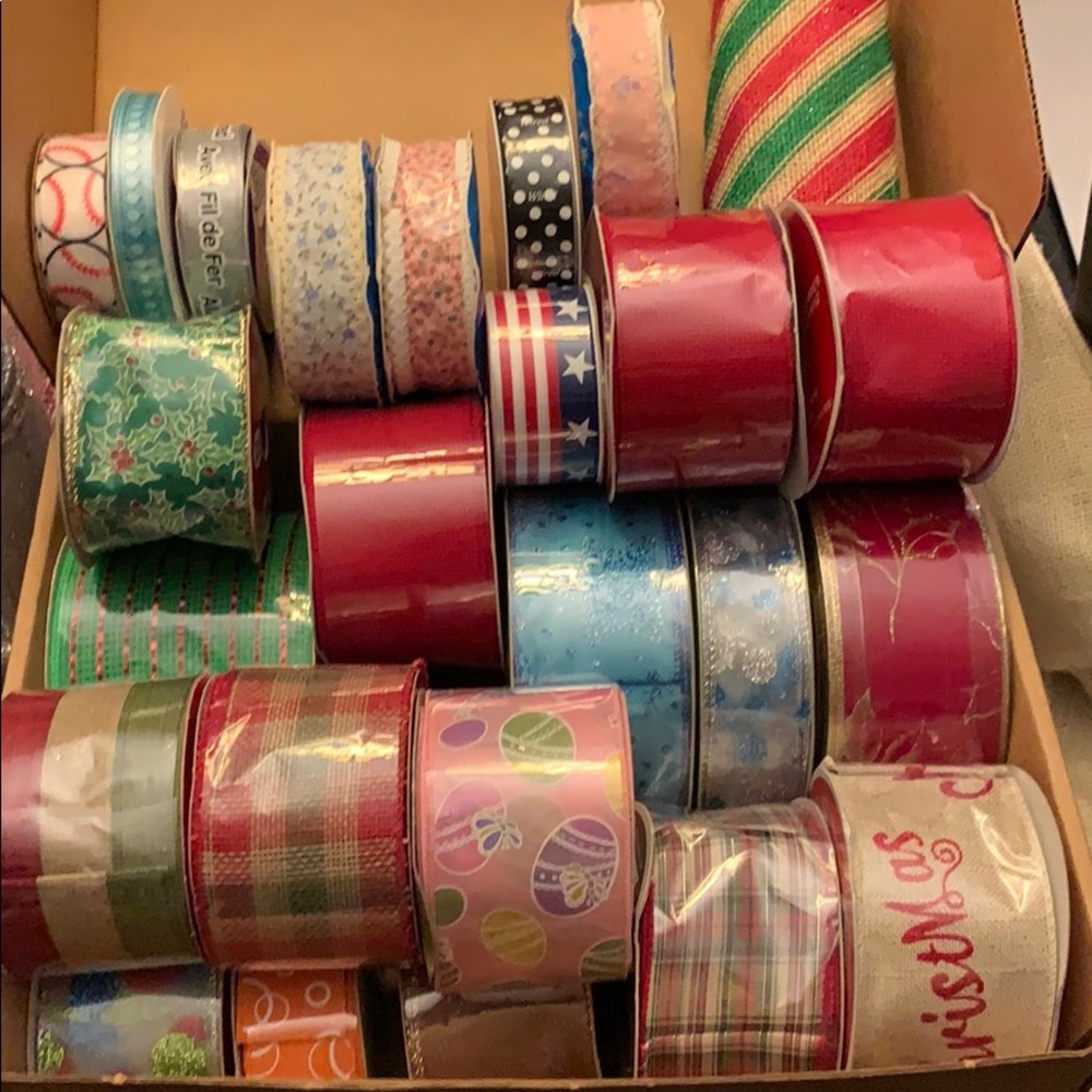 Brand new rolls of ribbon